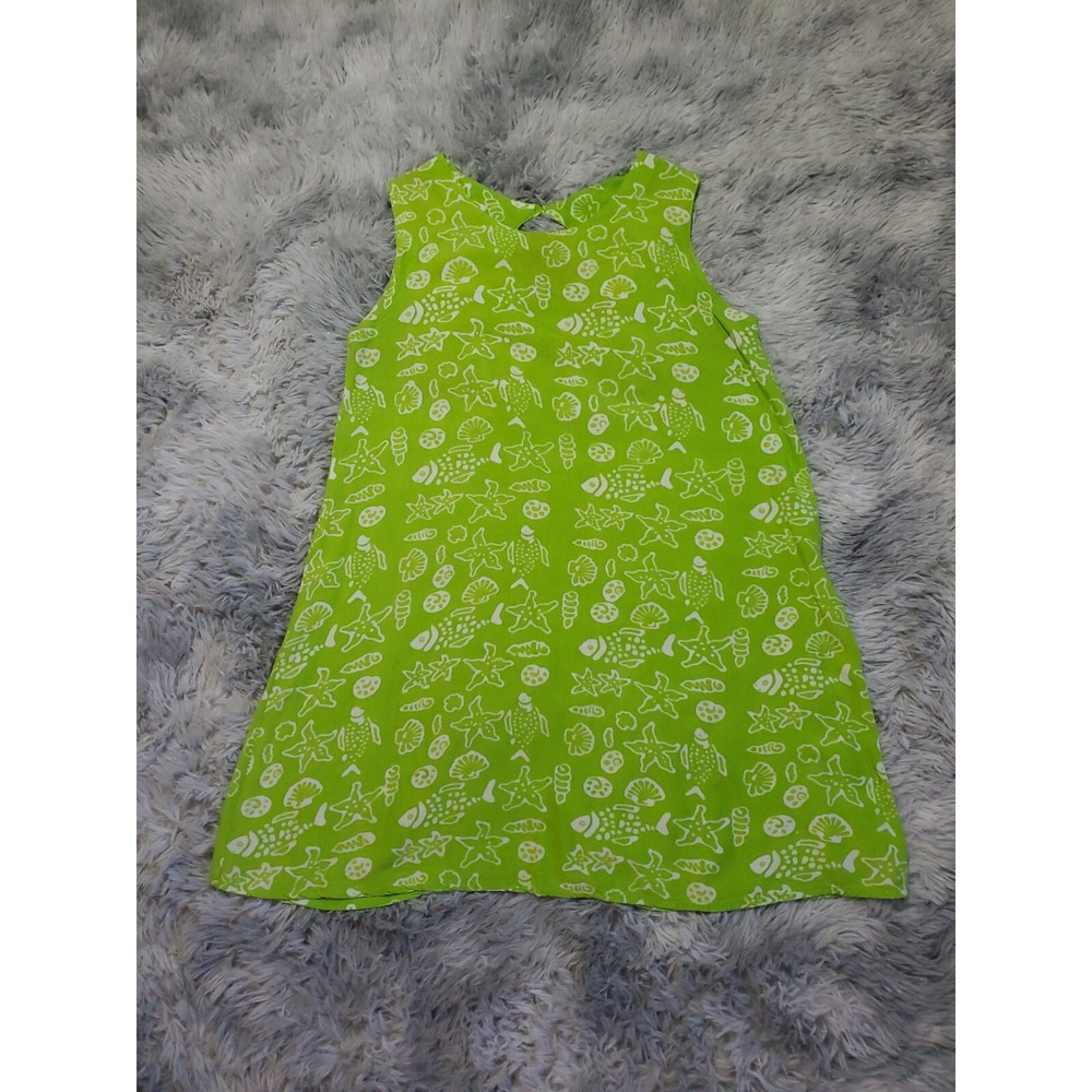 Baju International Women's Dress Small Sundress Green Beachy Flowy